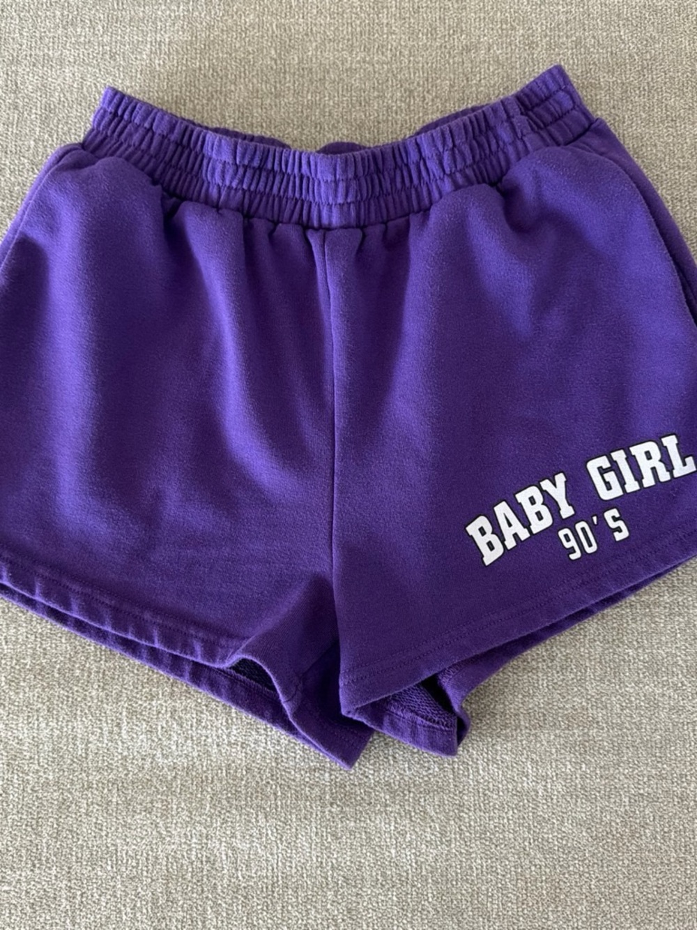 SHEIN Purple 'Baby Girl 90's' Athletic Lounge Shorts